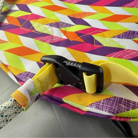 KAVU Rope‎ Sling Bag – Multicolor Chevron Geometric Print Crossbody Backpack - Picture 7 of 8